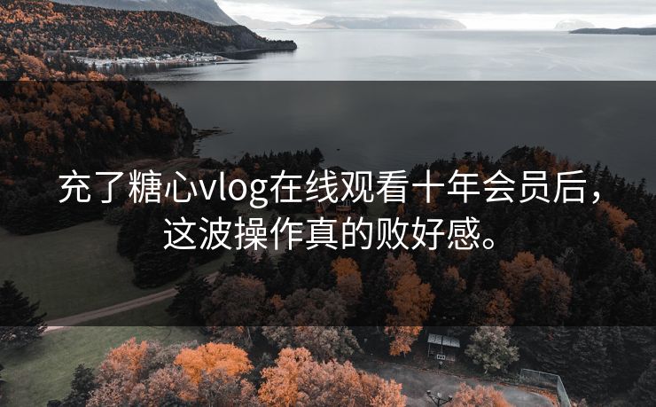 充了糖心vlog在线观看十年会员后，这波操作真的败好感。
