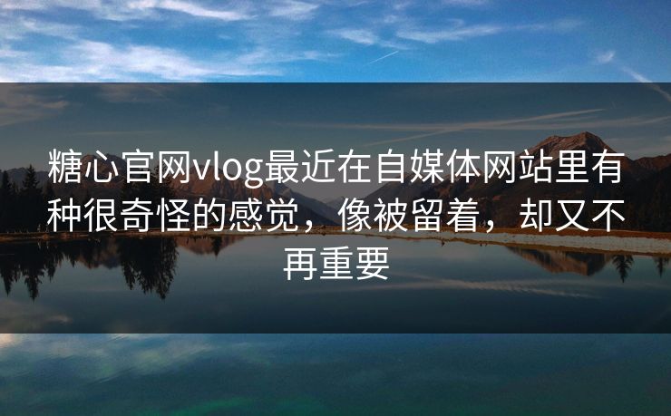 糖心官网vlog最近在自媒体网站里有种很奇怪的感觉，像被留着，却又不再重要