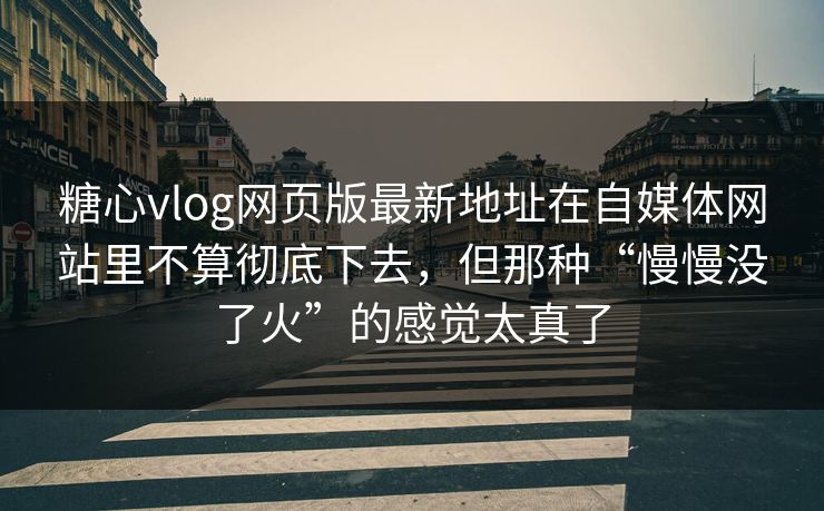 糖心vlog网页版最新地址在自媒体网站里不算彻底下去，但那种“慢慢没了火”的感觉太真了