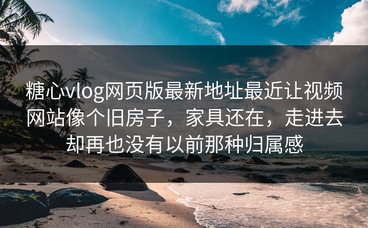 糖心vlog网页版最新地址最近让视频网站像个旧房子，家具还在，走进去却再也没有以前那种归属感