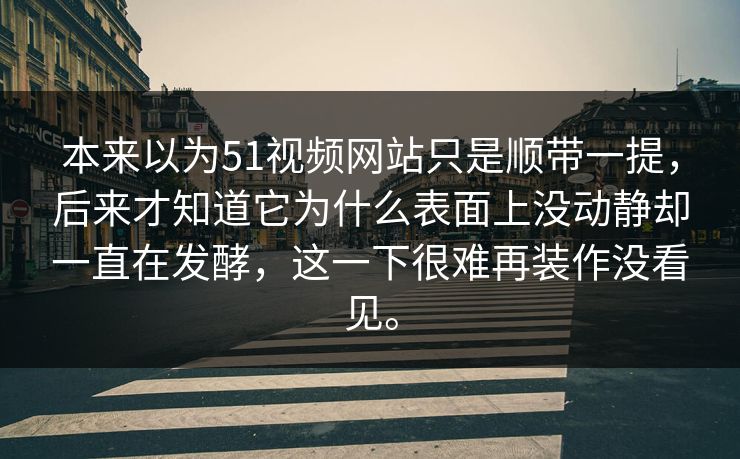 本来以为51视频网站只是顺带一提，后来才知道它为什么表面上没动静却一直在发酵，这一下很难再装作没看见。