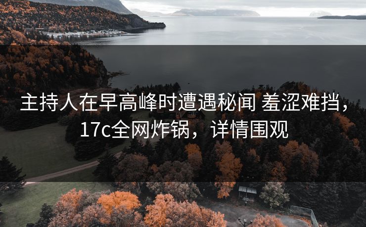 主持人在早高峰时遭遇秘闻 羞涩难挡，17c全网炸锅，详情围观