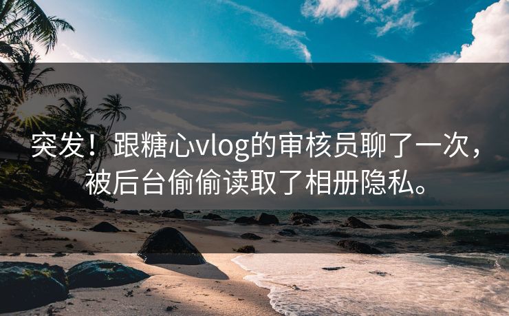 突发！跟糖心vlog的审核员聊了一次，被后台偷偷读取了相册隐私。